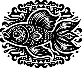 Guppy Fish vector in the mexican style