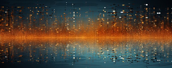 Brown and orange abstract reflection dj background, in the style of pointillist seascapes