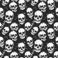 Distressed Skulls Seamless Tile for Grunge Design Projects