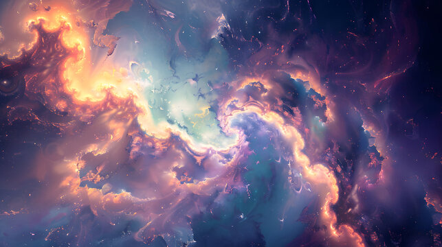 Abstract Fractal Patterns Repeating Infinitely in Colorful Background