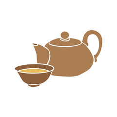 Chinese traditional tea tasting illustration vector