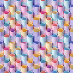 Mesmerizing Pastel Colored Cylinder Pattern Design