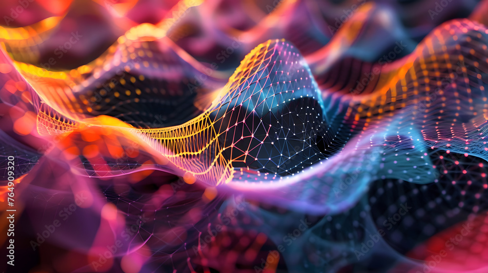 Poster intricate colorful abstract background with lattices and patterns