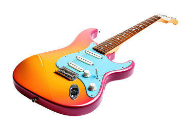 Vibrant Melodies: Electric Guitar With Colorful Body.