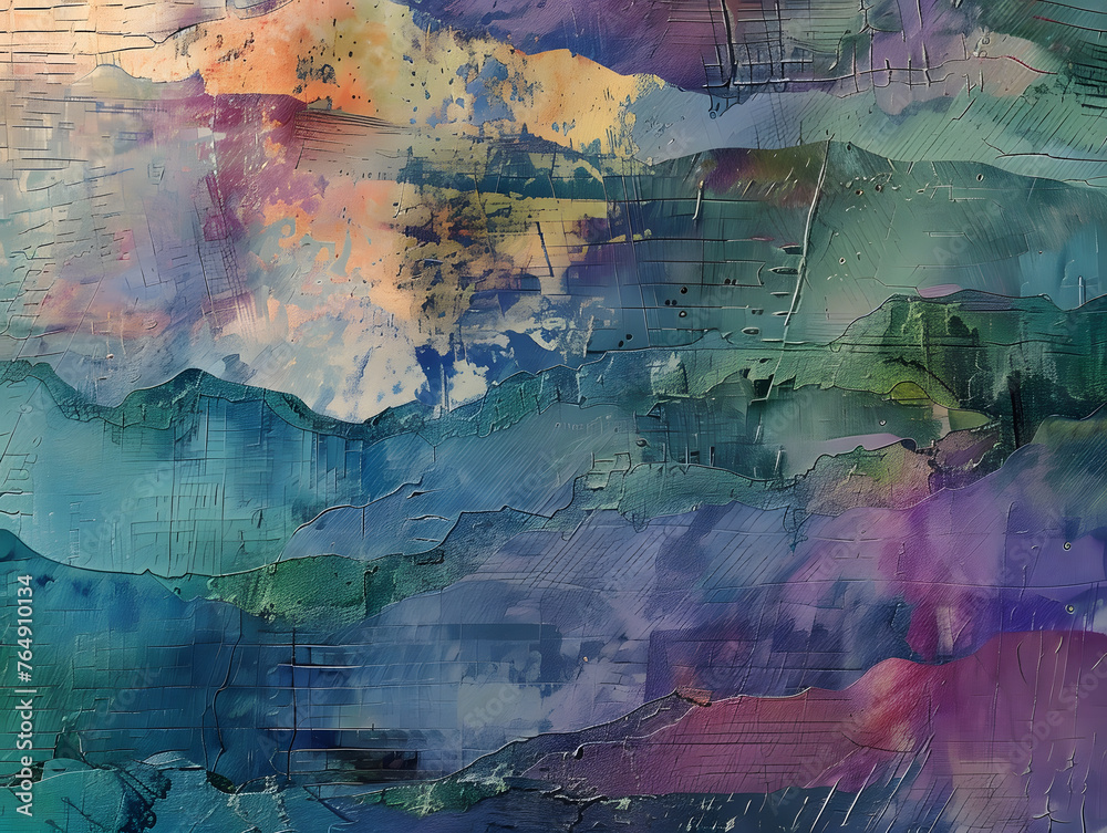 Poster abstract textured layers adding dimension artwork background concept viewer perspective.