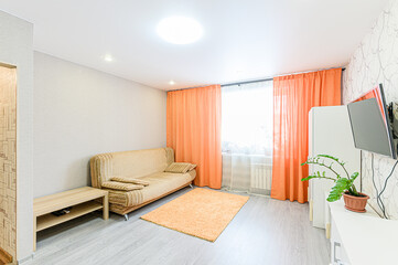 standard interior apartment. living room with sofa