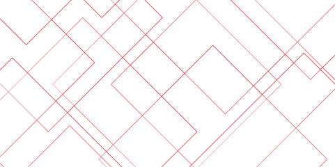 Abstract Red Geometric squares with modern technology design. Futuristic digital landscape with lines. Concept for dynamic websites, striking posters, and business booklets.