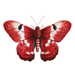 red moth clipart on a white background сreated with Generative Ai