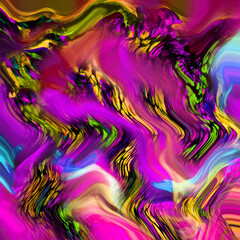 Combination textile collage pattern of wave and lines colored leopard snake tiger textures