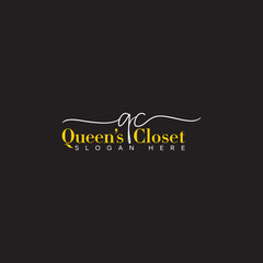Queen's closet Signature logo and minimalist QC logo