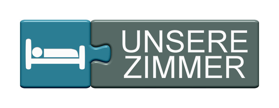 Unsere Zimmer - Puzzle Button mit Bett