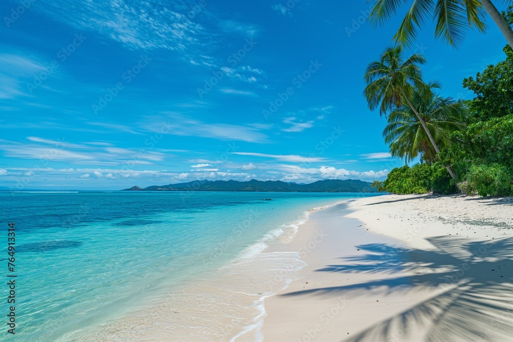 Wall mural beach with palm trees