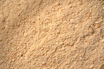 Texture of ground cookies. Cooking Salted Caramel Chocolate Cold Cake Series.