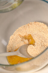 Pour melted butter into ground cookies and mix. Cooking Salted Caramel Chocolate Cold Cake Series.