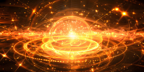 Obraz premium Abstract Radiant Light Halos Encircling Mysterious Luminescence Glow Artistic Background