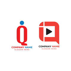 Letters Logo Design Template. IQ - logo. Film IQ logo