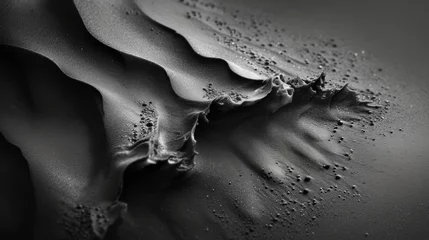 Foto op Aluminium Abstract black and white wavy wet sand background © Олег Фадеев