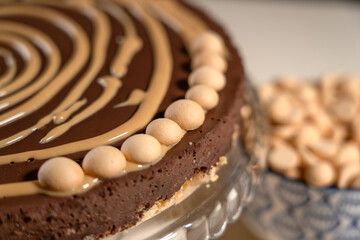 Decorating. Place sponge biscuits on top. Making Salted Caramel Chocolate Cold Cake Series.