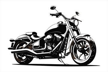 Beautiful black Motorcycle whait background watercolor clipart illustration
