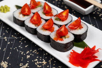 fried roll sushy hot asian