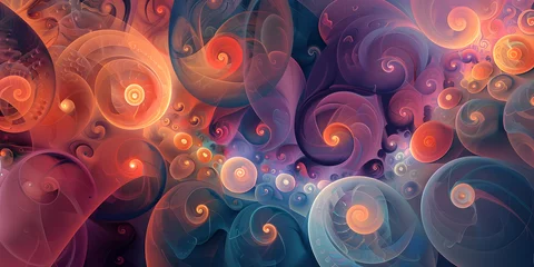 Fototapeten Whimsical Spirals Twisting and Turning Abstract Background Illustration © Bendix