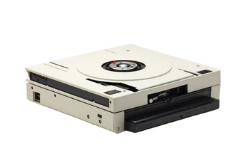 Obraz premium Glowing White Disk Drive in Minimalistic Setting.