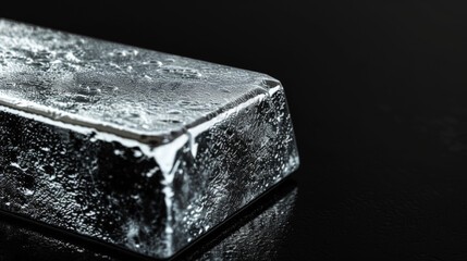 Silver Bar on Dark Background.