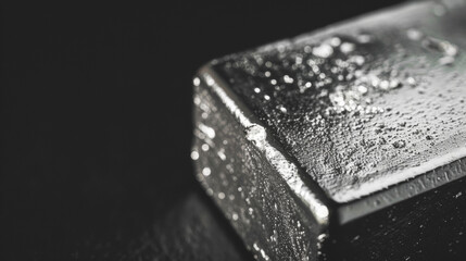 Silver Bar on Dark Background.