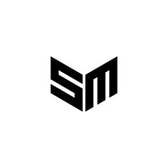 SM letter logo design with white background in illustrator, cube logo, vector logo, modern alphabet font overlap style. calligraphy designs for logo, Poster, Invitation, etc.
