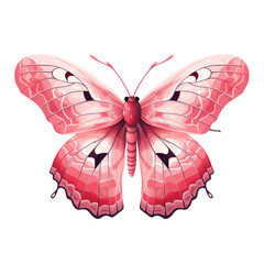 beautiful pink moth clipart on a white background сreated with Generative Ai