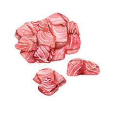 raw tuna chopped