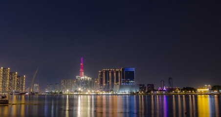 Fototapeta na wymiar Nightscape of Ho Chi Minh City.