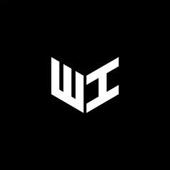 WI letter logo design with black background in illustrator, cube logo, vector logo, modern alphabet font overlap style. calligraphy designs for logo, Poster, Invitation, etc.