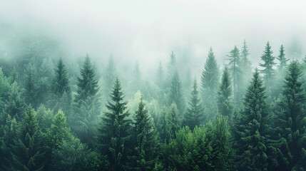 Fototapeta premium Realistic photography of coniferous forest. Abstract background of a northern forest