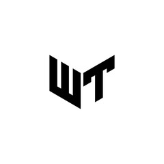 WT letter logo design with white background in illustrator, cube logo, vector logo, modern alphabet font overlap style. calligraphy designs for logo, Poster, Invitation, etc.