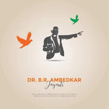 illustration of Dr Bhimrao Ramji Ambedkar with Constitution of India for Ambedkar Jayanti on 14 April. vector illustrtion