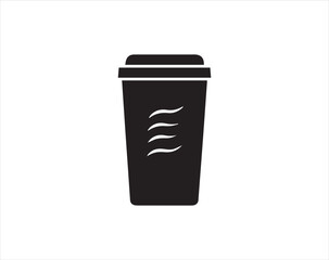Disposable coffee cup icon isolated on white background. Vector illustration.