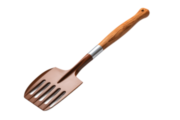 The Elegant Wooden Handled Brown Spatula.