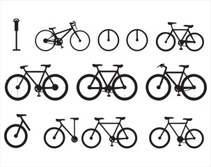 Bicycle icon set on white background. vector illustration.