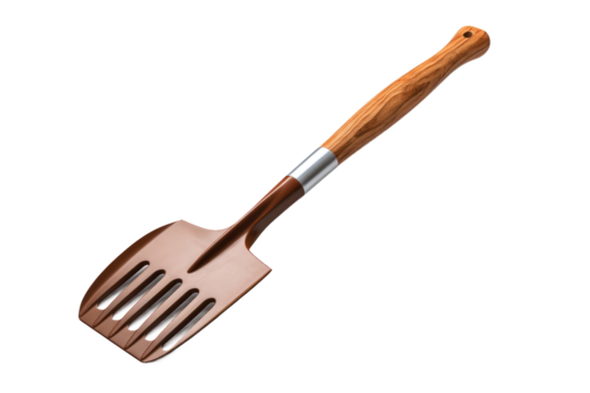 The Elegant Wooden Handled Brown Spatula.