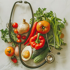 Let food be thy medicine concept - the famous quote by Hippocrates is so very relevant  today, we all need to eat more fresh seasonal fruit and vegetables - abstract wall art for doctors office
- 764933968