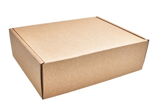  Brown cardboard box material over isolated white background