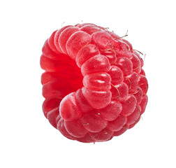  Delicious single raspberry over isolated white background