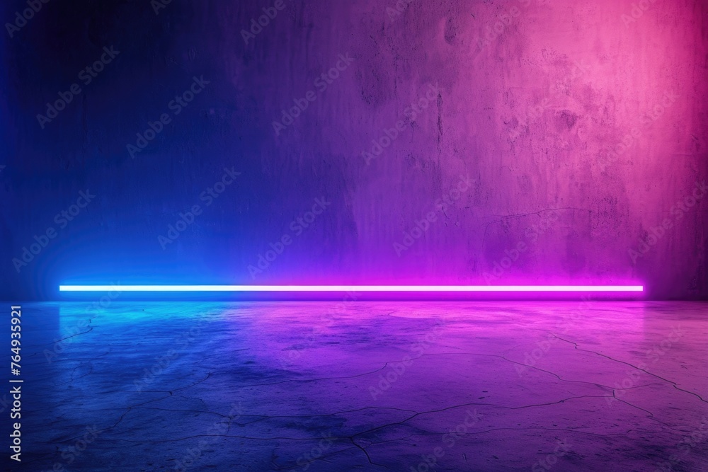Wall mural abstract high tech neon studio with empty space.