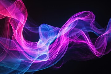 Long exposure light painting  blue and red abstract swirls