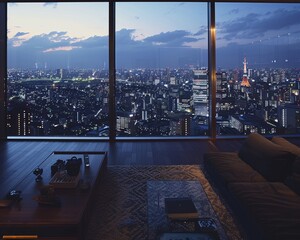 Serene expansive urban panorama from a sleek