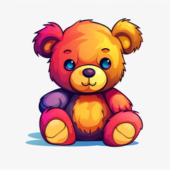 cute colorful teddy bear сreated with Generative Ai