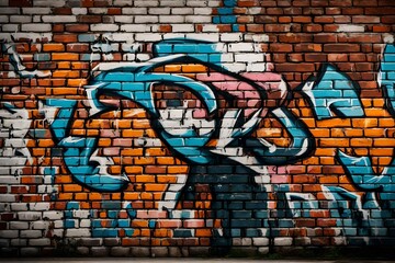 Naklejka premium graffiti on a brick wall