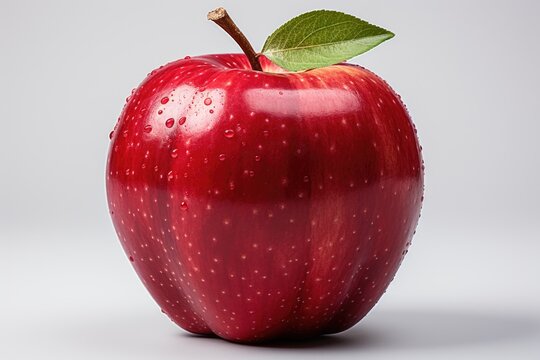 Fresh red apple isolated in the white bottom of Apple clipping, generative IA