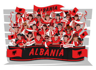 Soccer fans cheering. Albania team. - 764939985